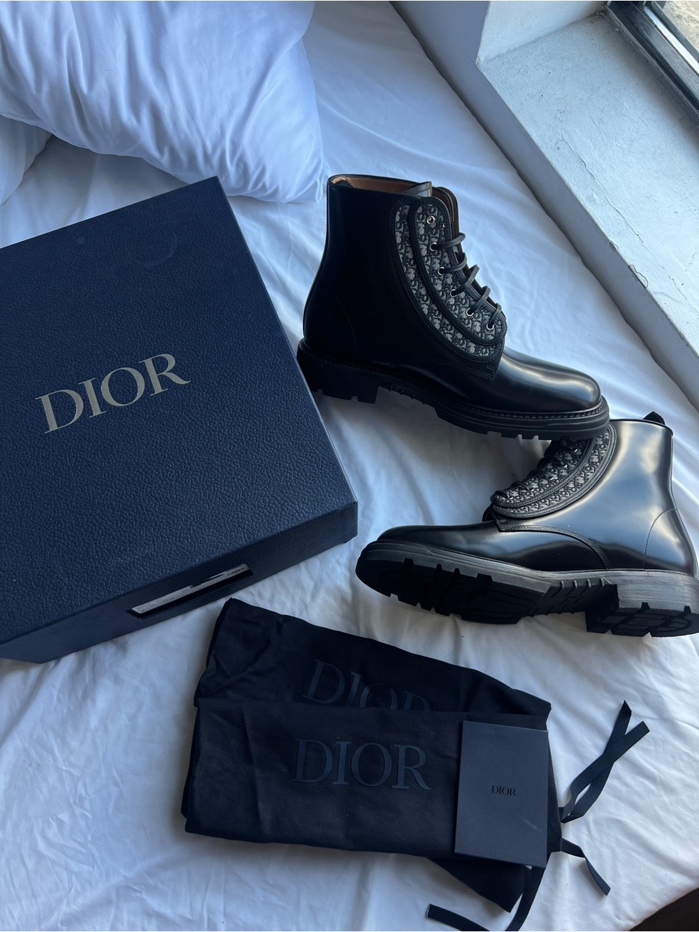 BNIB Authentic Christian Dior homme Explorer Combat Boots Leather Oblique 44 11 - Picture 12 of 14